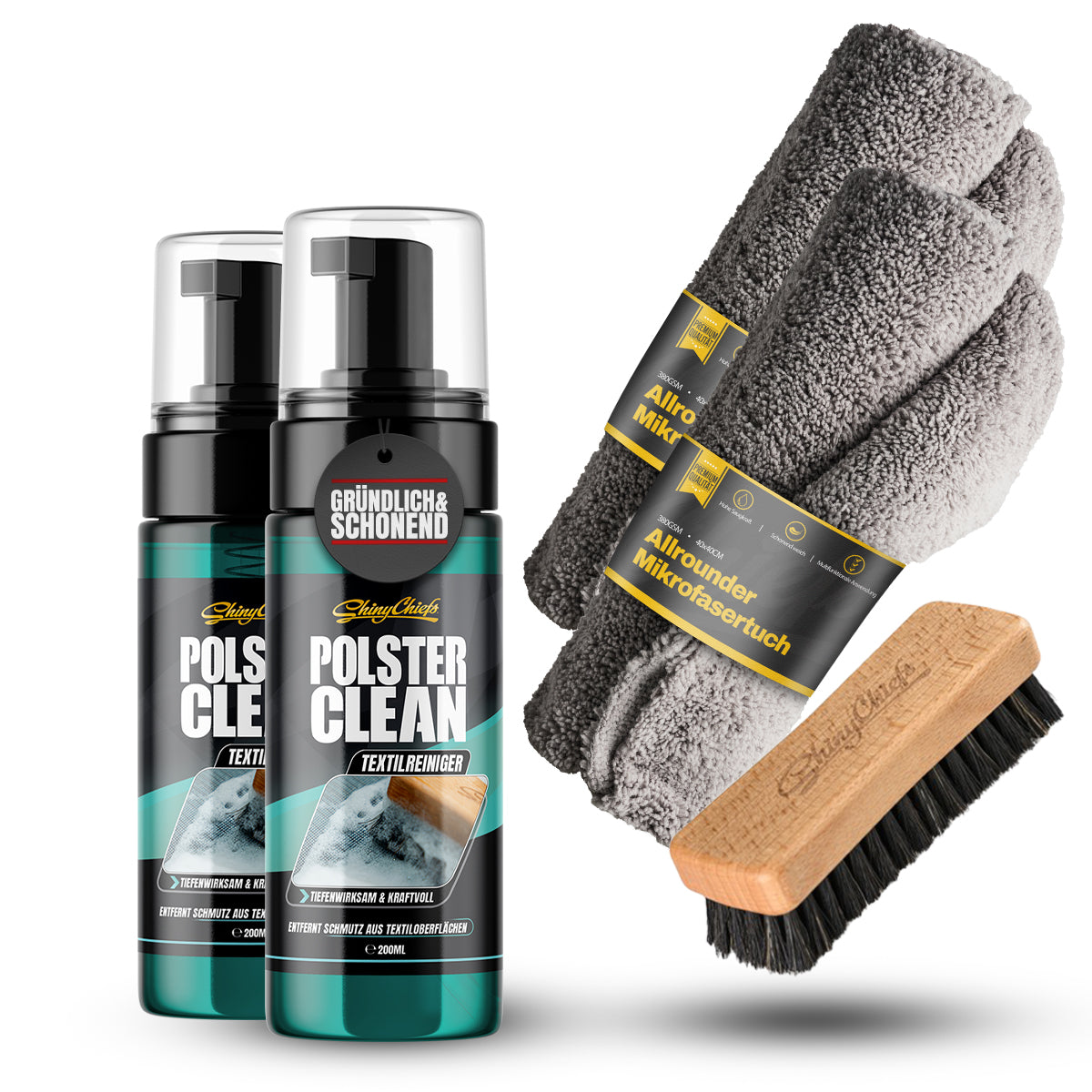 POLSTER CLEAN - TEXTILREINIGER + BÜRSTE DUO KIT