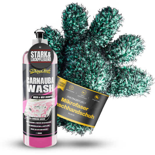 CARNAUBA WASH - WAX SHAMPOO 500ml + FIVE FINGER FLEECY WASCHHANDSCHUH
