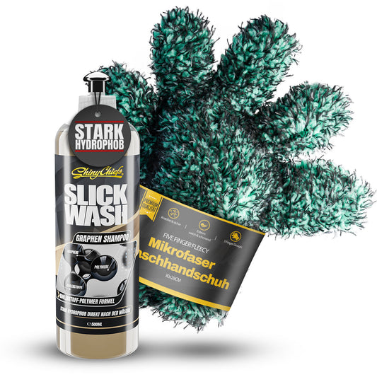 SLICK WASH - GRAPHEN SHAMPOO 500ml + FIVE FINGER FLEECY
